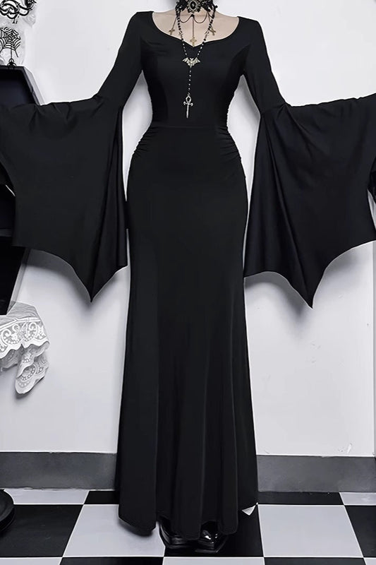 Halloween Gothic Punk Batwing Mermaid Dress