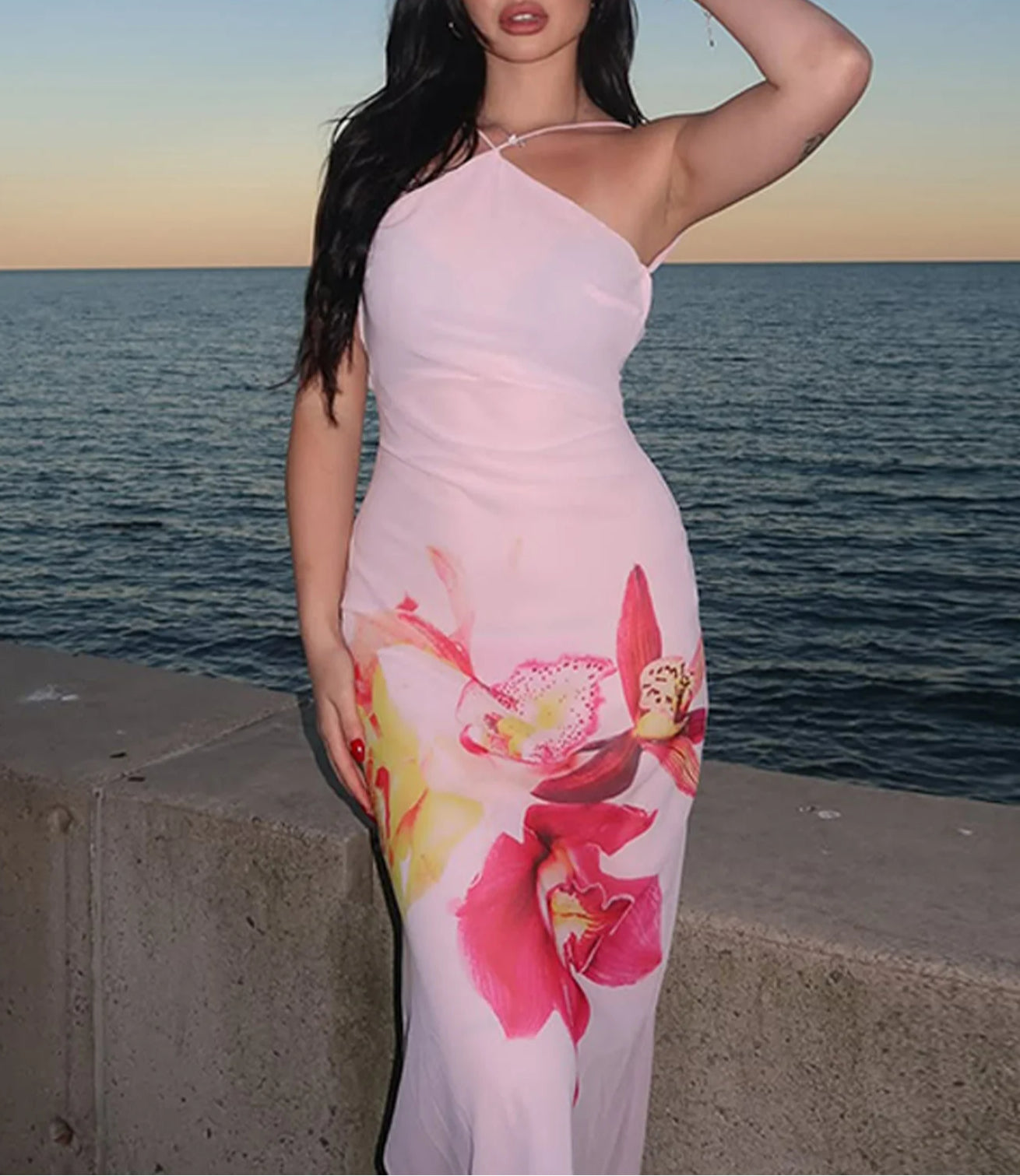 Mesh Cami Elegant Bodycon Floral Dress