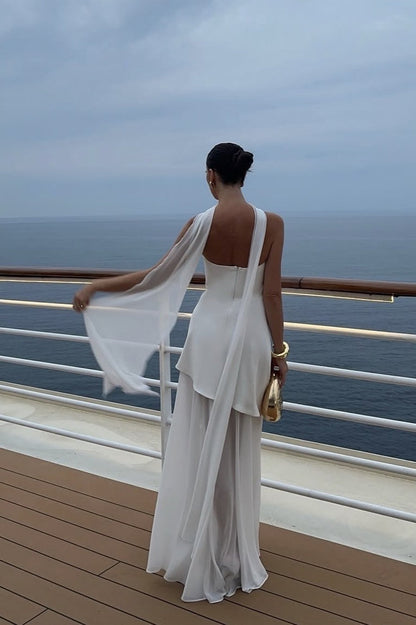 Elegant Strapless Sleeveless Maxi Dress