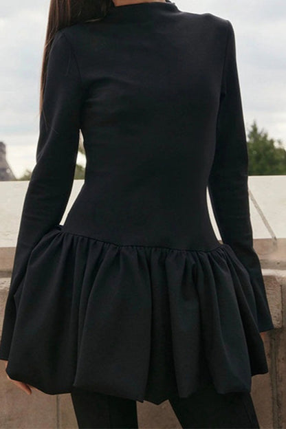 Y2K Fitted High Neck Mini Work Dress