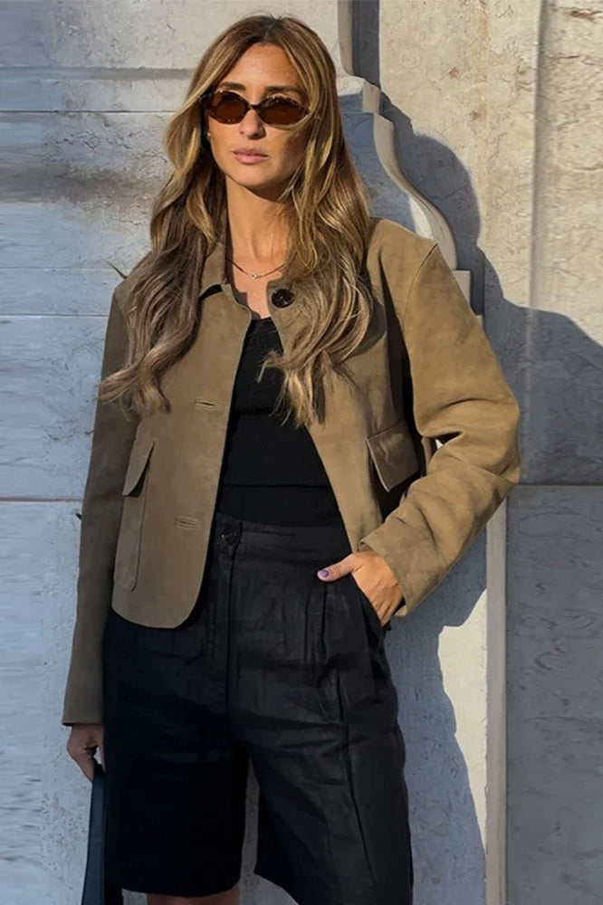 Suede Single Breasted Jacket