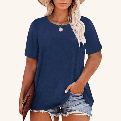 Casual Loose Fit Round T-shirt