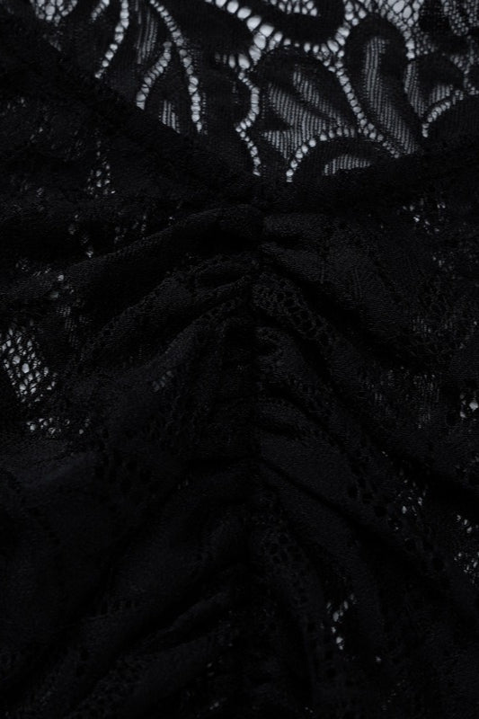 Lace Backless Long Sleeve Lace Dress