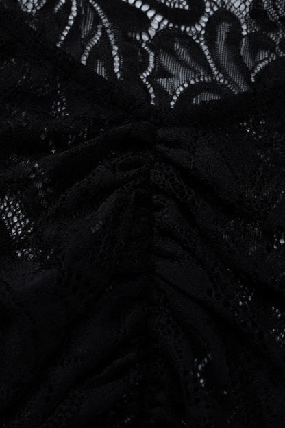 Lace Backless Long Sleeve Lace Dress