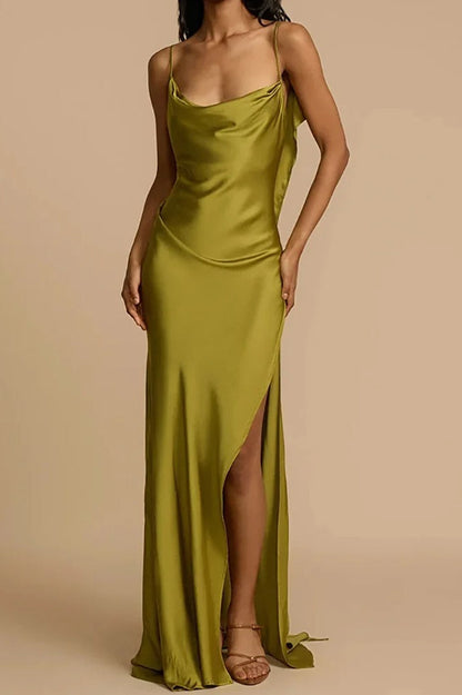 Elegant Sleeveless Deep Backless Maxi Dress