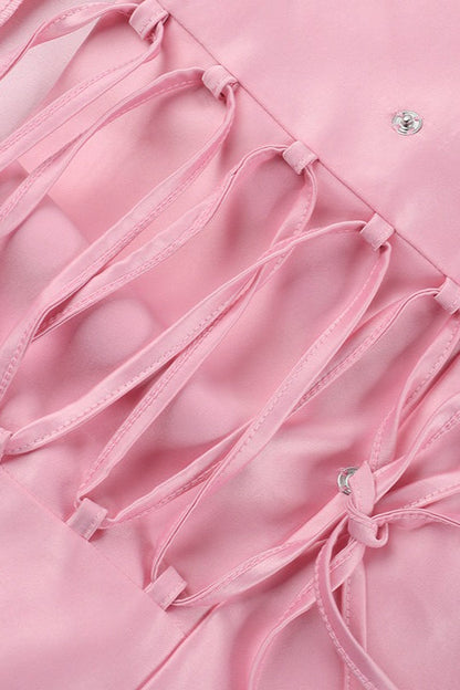 Satin Bow Low-Back Party Dress