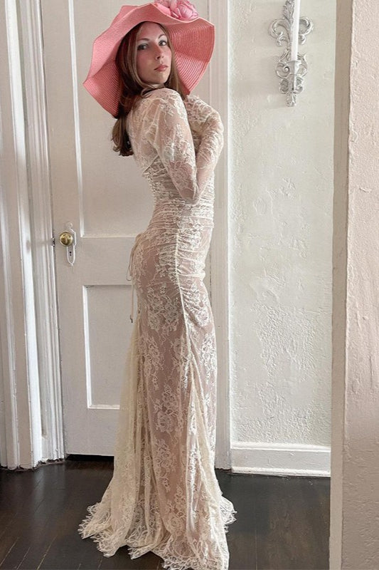 Elegant Crochet Strap Lace Dress