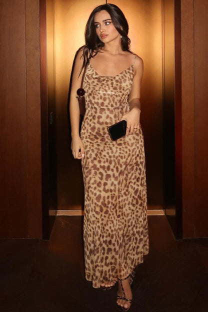 Sultry Leopard Slip Dress