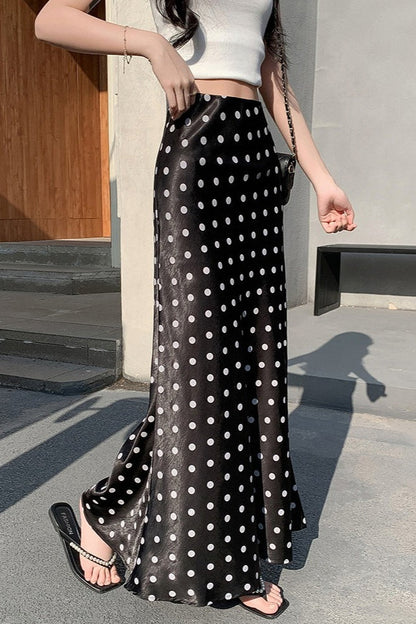 High-Waist Polka Dot Fish Tail Skirt