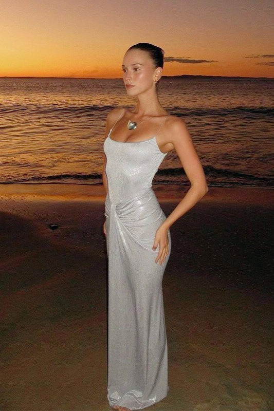 Ruched Twist Detail Slip Dress