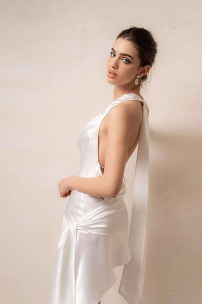 Elegant Draped Neckline Party Dress