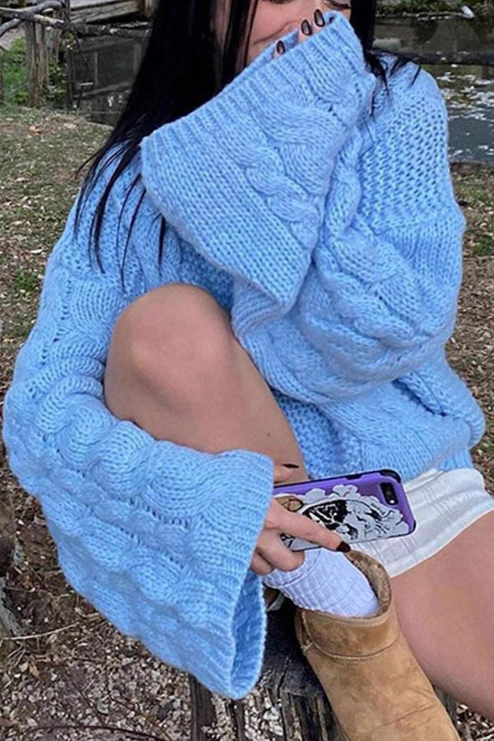 Chunky Cable Knit Loose Sweater