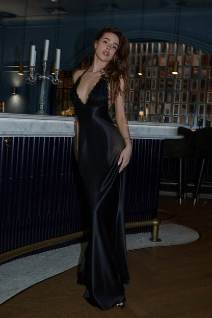 Spaghetti Strap Open-Back Party Dress