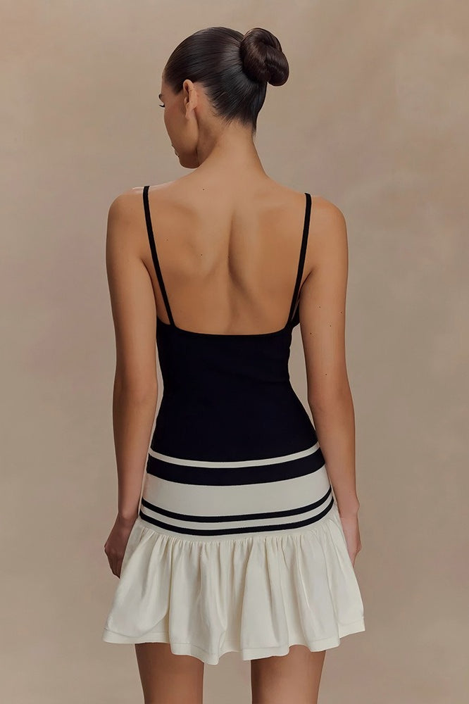 Sultry Color Block Slip Dress