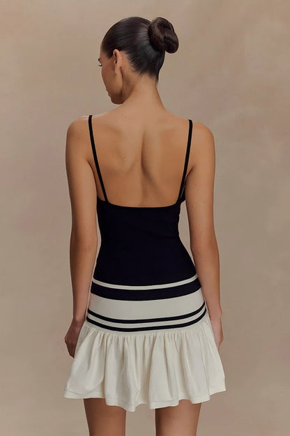 Sultry Color Block Slip Dress