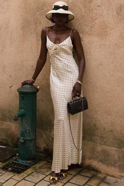 Print Low Back Slip Dress