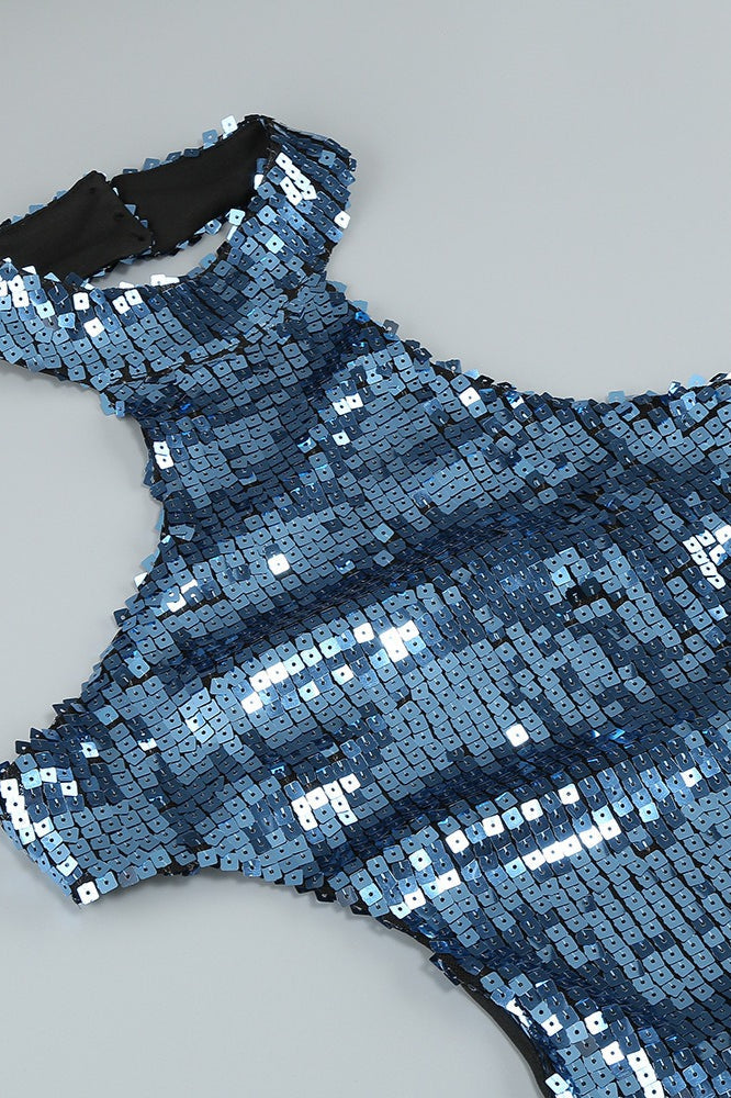 Fringe Sequin Feather Panel Party Mini Sequin Dress