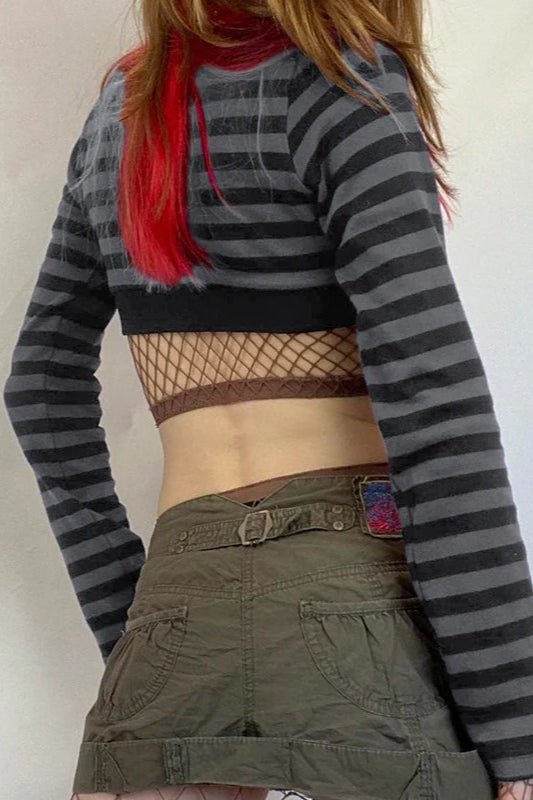 Gothic Stripe Crop T-Shirt