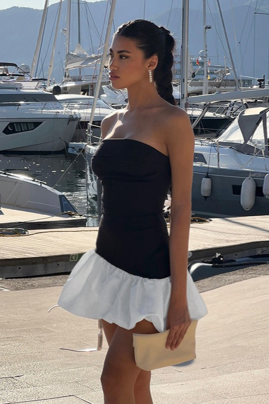 Strapless Peplum Party Dress