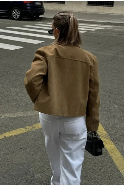 Suede Single Breasted Jacket