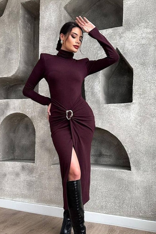 Sexy High Neck Bodycon Work Dress