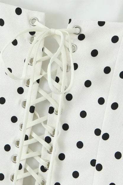 Polka Dot Square Neck Cami Mini Dress