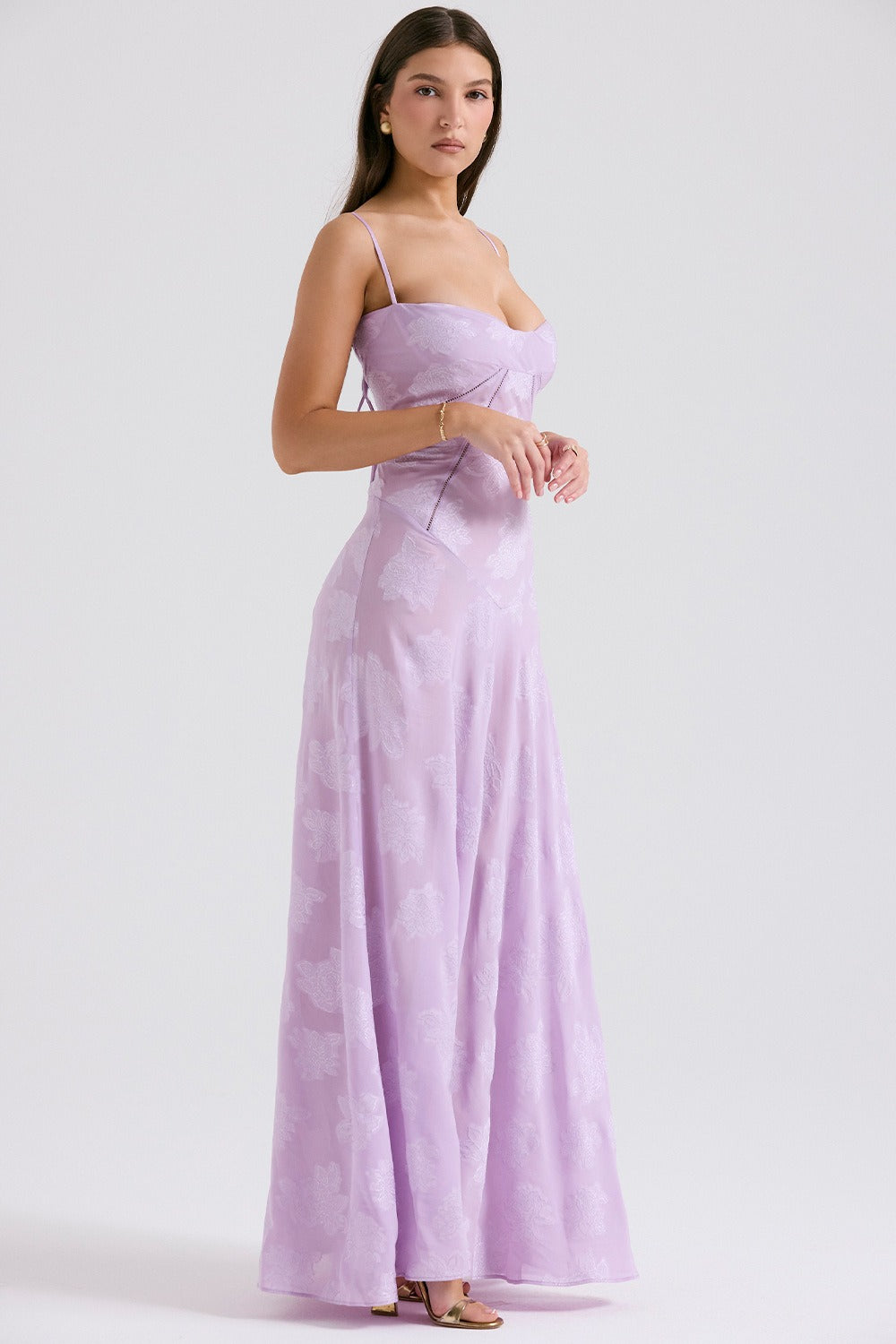 Lace Tie-Strap Romantic Maxi Dress