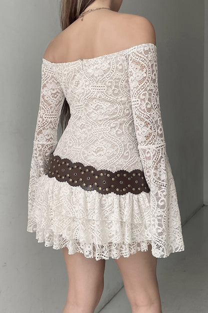 Elegant Boho Bell Sleeve Lace Dress