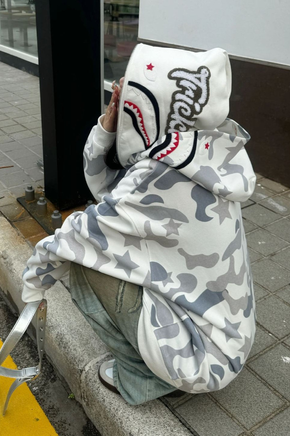 Retro Camo Double Hoodie Zip-Up Hoodie