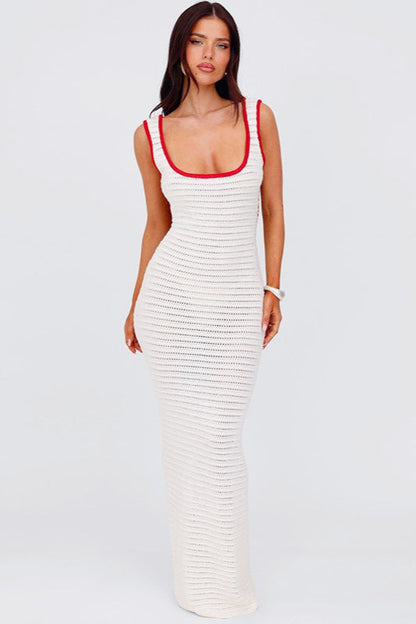 Sultry Sheer Knit Slip Dress