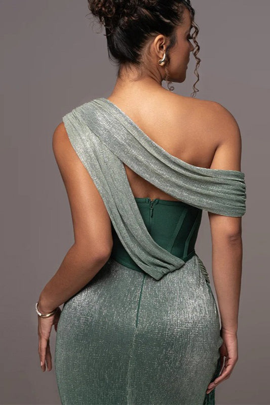 Sexy Strapless Backless Mesh Ribbon Bodycon Formal Dress