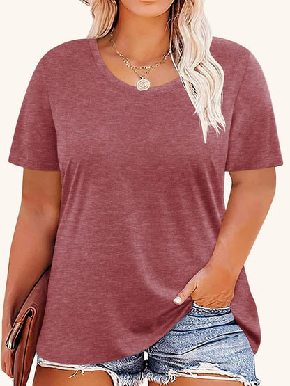 Casual Loose Fit Round T-shirt