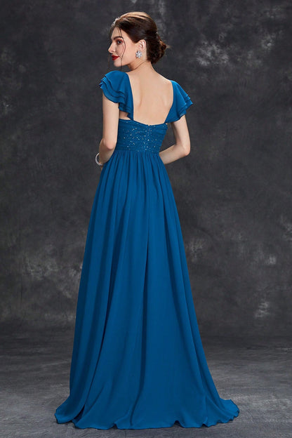 Elegant Spaghetti Strap Strapless Formal Dress