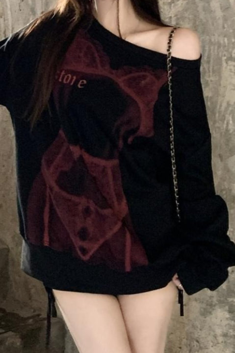 Casual Off-Shoulder Fleece Hoodie