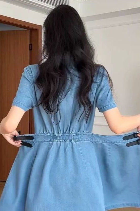 Waist Cinch Denim Dress