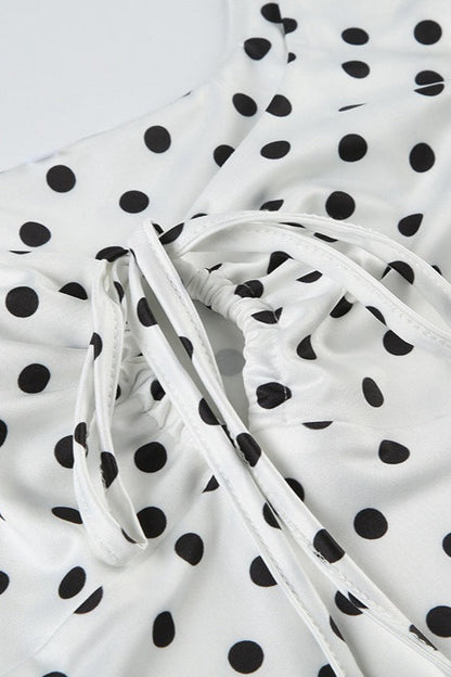 Polka Dot Tie-Front Slip Dress
