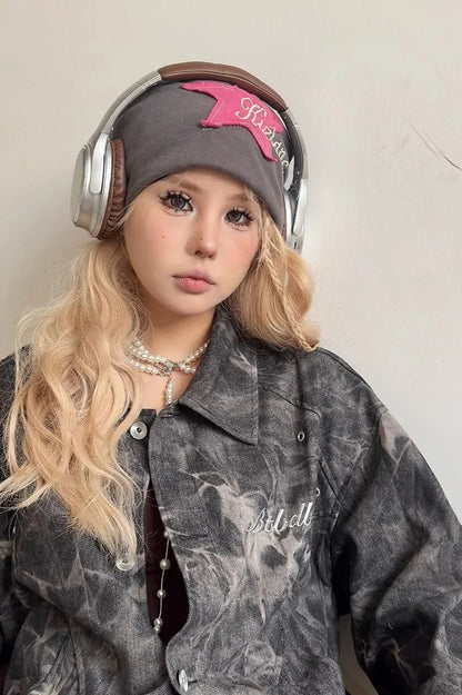 Vintage Y2K Tie-Dyed Denim Jacket