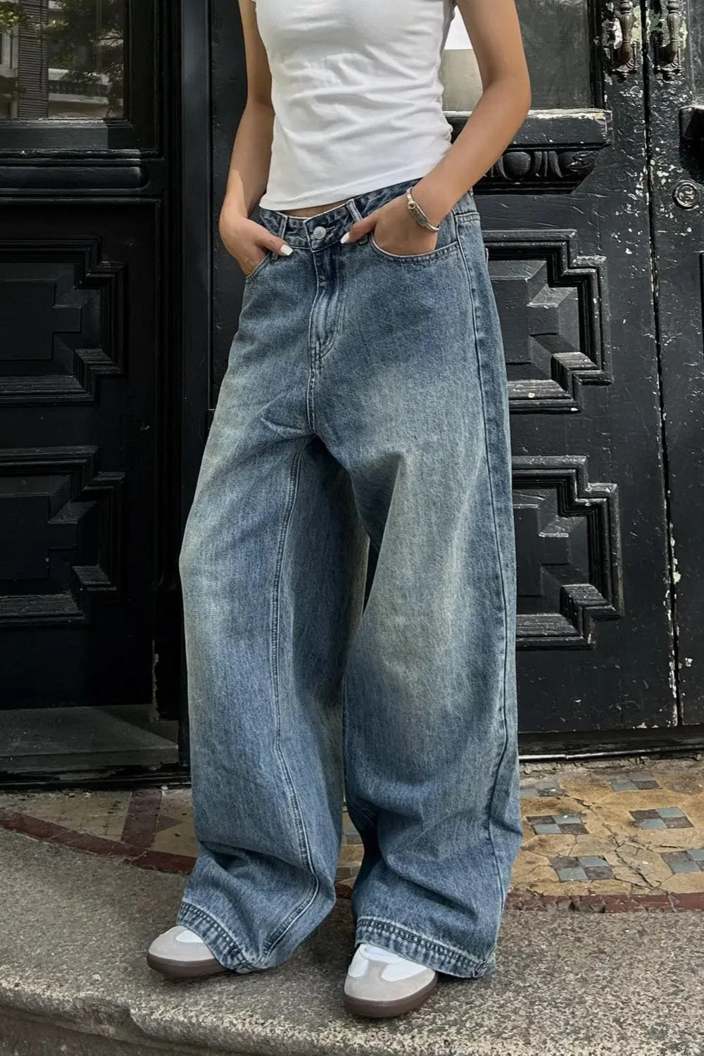 Harajuku Wide-Leg Baggy Denim Jeans