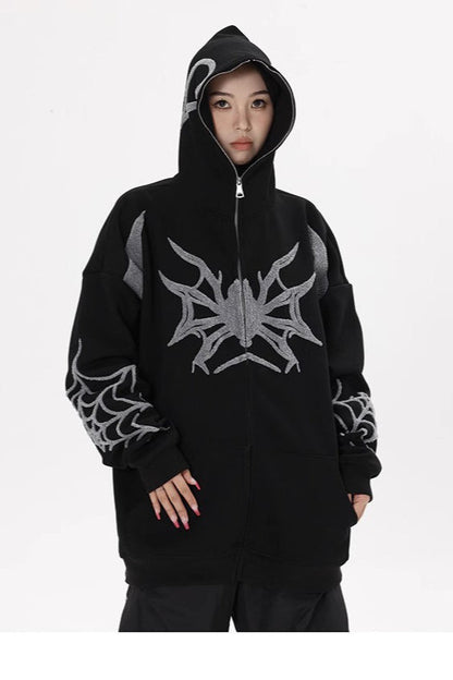 Street Style Spider Print Hoodie
