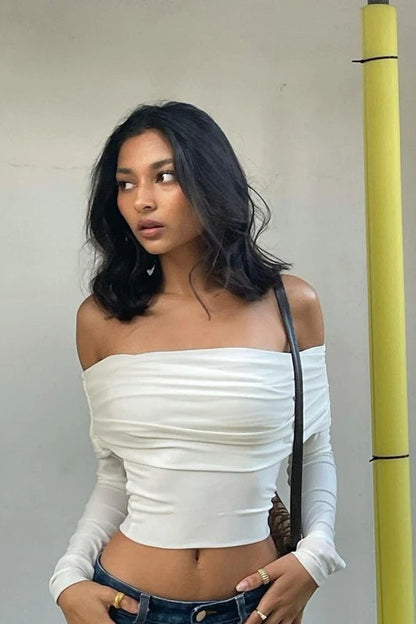 Sexy Long Sleeve Crop Top