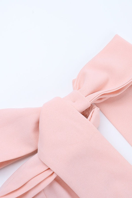 Off-Shoulder Tie-Front Maxi Party Dress