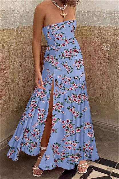 Off Shoulder Ruffle High Low Hem Floral Dress