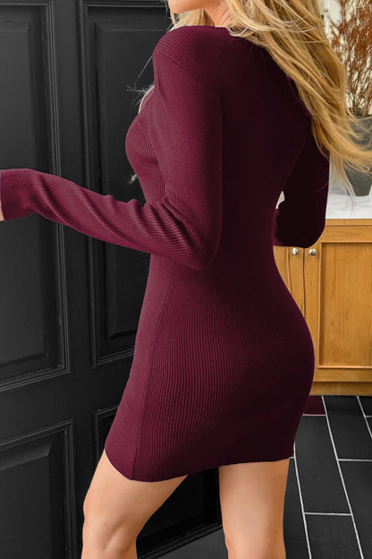 Knit Long Sleeve Bodycon Work Dress