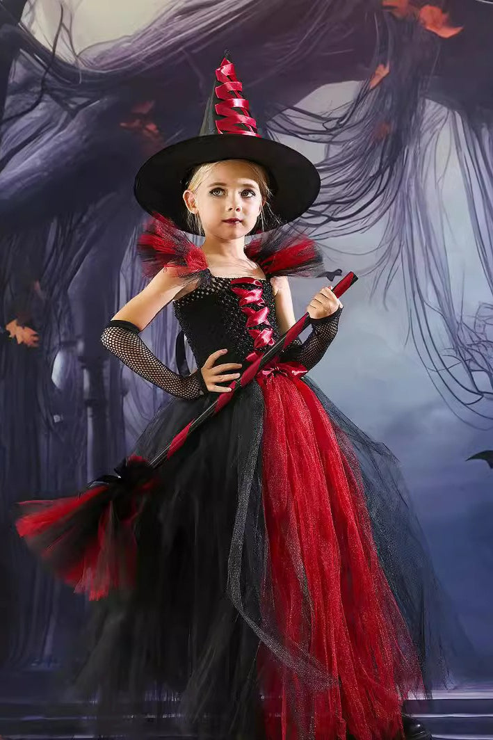 Tulle Witch Dress Kid Halloween Costume