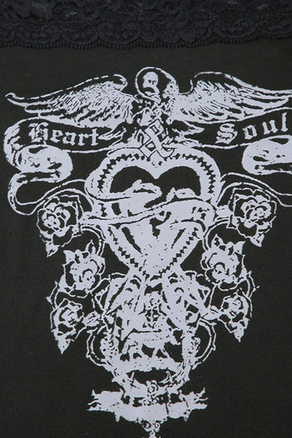 Gothic Colorblock Slim Fit T-Shirt