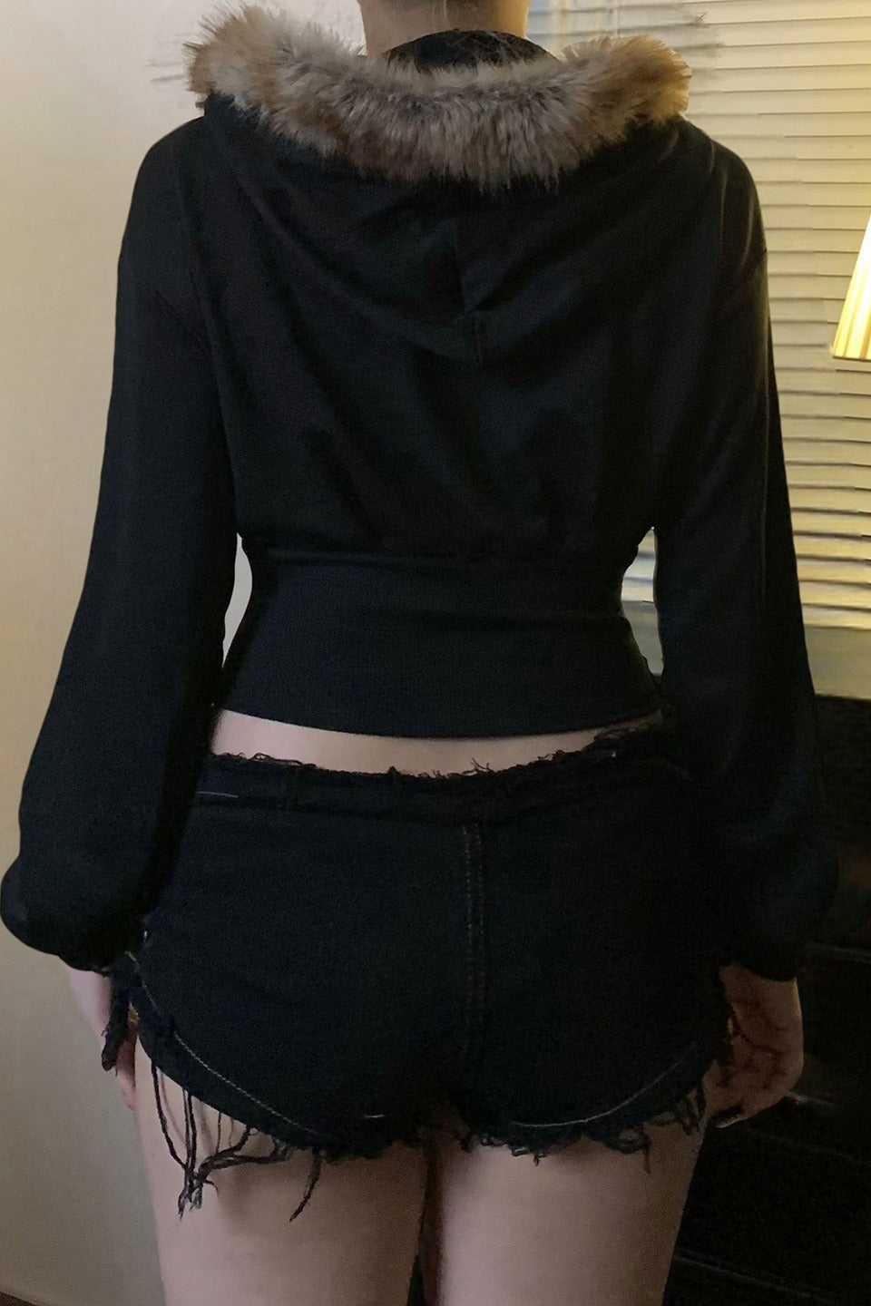 Dark Style Letter Print Rhinestone Hoodie