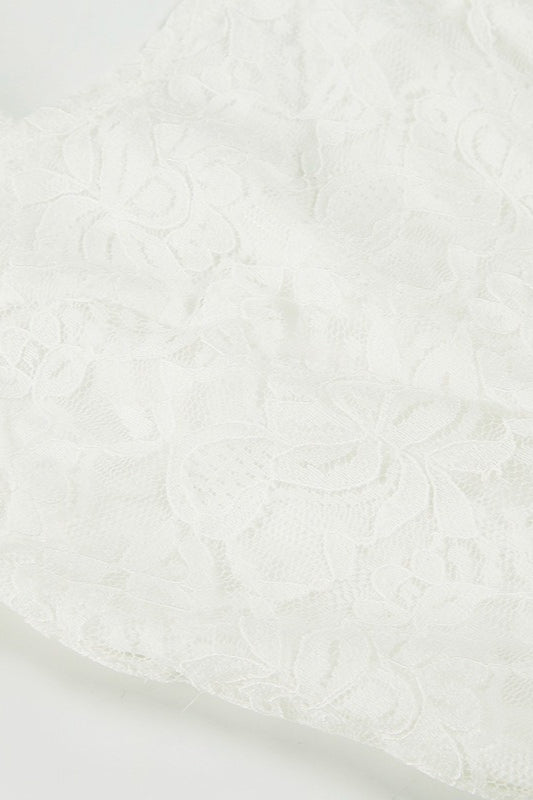 Lace Trim Waist Tie A-Line Cami Lace Dress