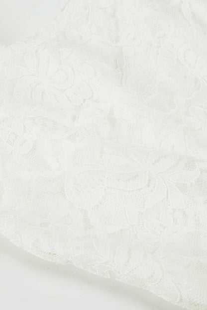 Lace Trim Waist Tie A-Line Cami Lace Dress