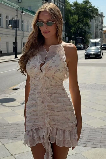 Floral Halter Party Dress