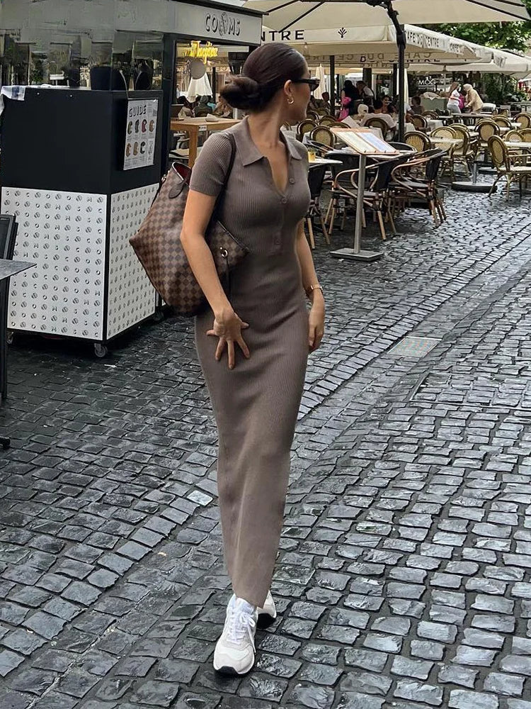 Solid Color  Sleeveless Midi Dress